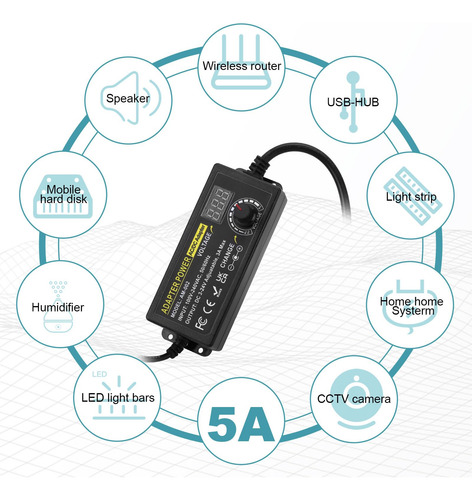 Adaptador De Corriente Ajustable Towisituati Universal 3v-24