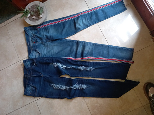 Pantalon De Jean (2 Prendas)elastizados T: 14 Ambos Mujer