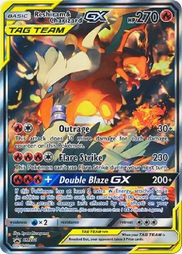 Reshiram & Charizard Gx Sm201 Promo Full Art Pokemon Tcg