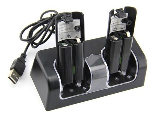 Base Cargador Doble Y 2 Baterias Recargables Para Wiimote