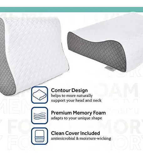 Pillow Sealy Memory Foam Contour, Tamaño Estándar, Con Funda