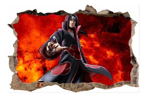 Vinilos Efecto 3d Pared Rota Itachi - 1mx60cm  