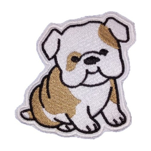 Parche Aplique Bordado Perro Bulldog