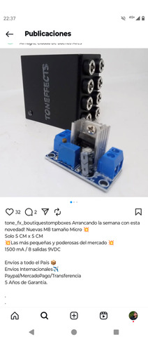 Fuente Pedales 8 Salidas Marca Toneffects (Usado)