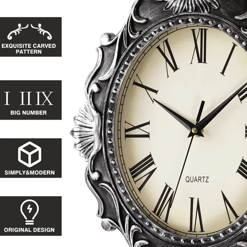 Ayrely® Reloj De Pared Rústico Ovalado De 14 Pulgadas, De De