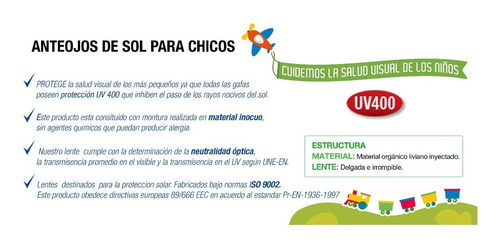 Imagen 4 de 4 de Imagen Óptica Lentes De Sol Chicos Anteojos Nenes Lk6641
