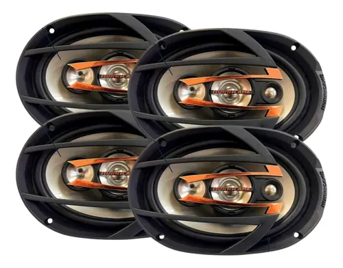 Kit 4 Alto Falante 6x9 Hurricane 600w Qr69 Quadriaxial 1200w