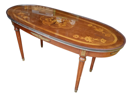 Mesa Ratona Estilo Francés Marqueterie Marrón (Usado)