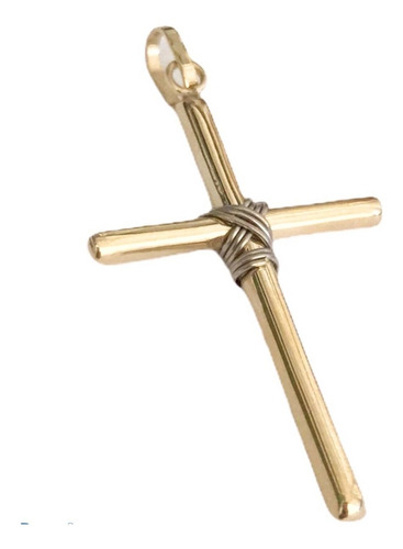 Pingente Cruz Crucifixo Com Amarrado Meio Ouro 18k À Vista