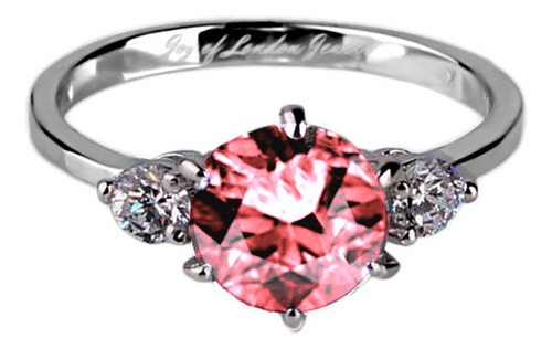 Anillo Plata 925 Certificada Diamante Rosa Mod Illusion