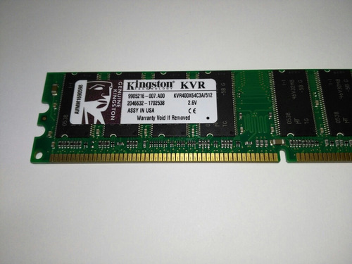 Memoria Ram Kingston Kvr400x64c3a/512 Ddr400 Pc3200 512mb