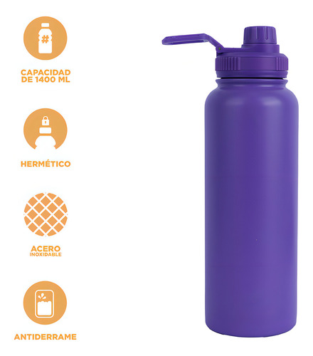 Miniso Termo Con Tapa Enroscable Acero Inoxidable Purpura 14
