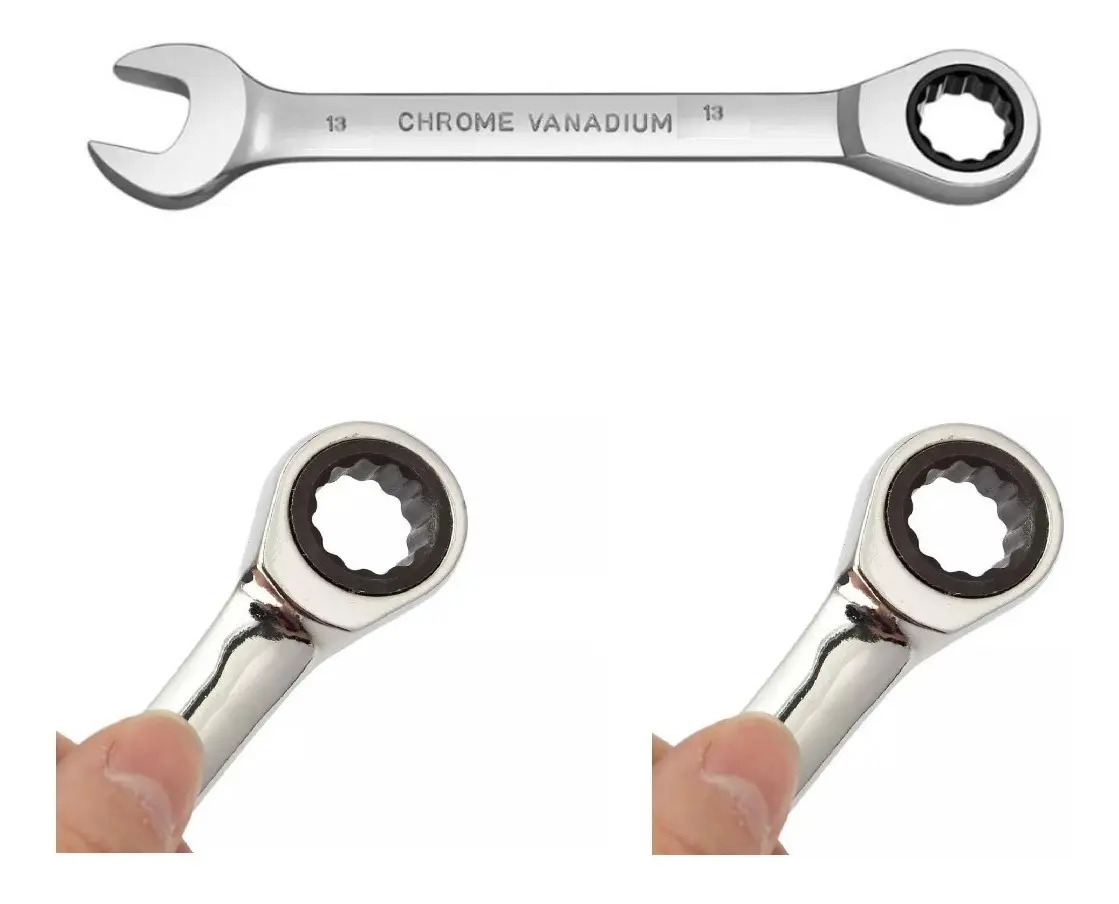 Chave Combinada Boca Estrela com Catraca 13mm Pro Cor Cromado