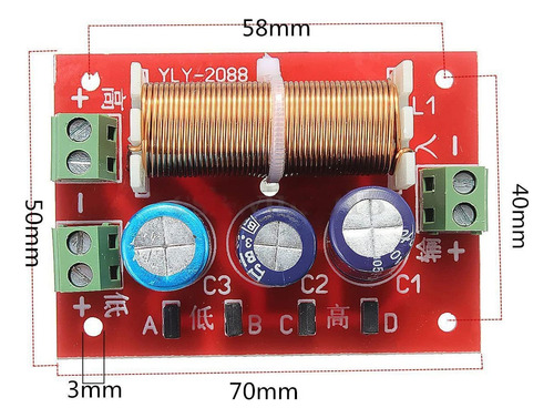 Crossover 400 Watts 2 Vías Divisores De Frecuencia Ajustable