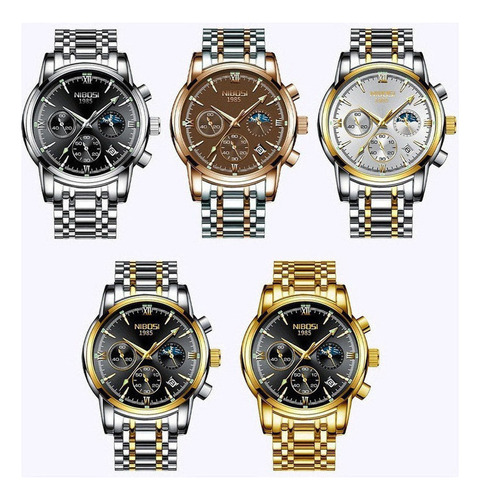 Relojes De Pulsera Nibosi 2516 Con Calendario Cronógrafo