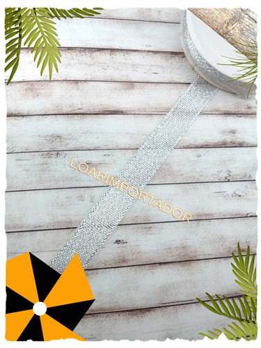 Imagen 3 de 4 de Rollo Cinta Lurex Dorada Plateada 1 Cm De Ancho