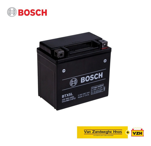 Imagen 1 de 1 de Batería Moto Bosch Btx5l-bs Honda Bross Nxr125 05/13