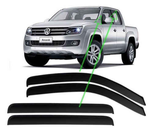 Kit De Deflectores Delanteros Y Traseros Para Amarok 2014