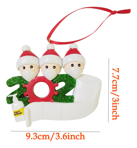 Adorno Familiar Personalizado Para Navidad De 2020, 3 Piezas