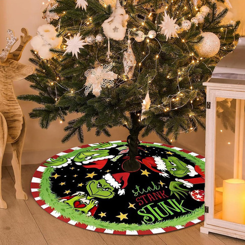 Falda De Árbol De Navidad Grinch Con Cuello De Árbol De Navi