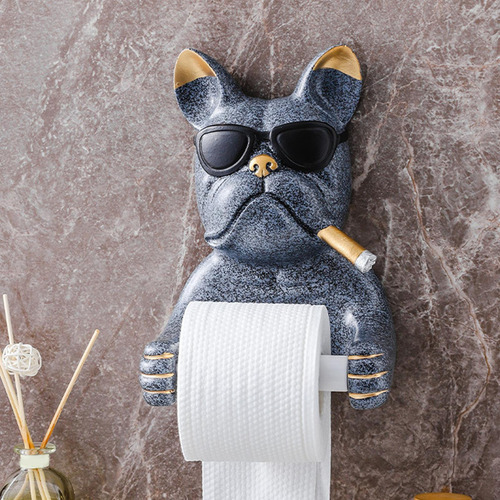 . Soporte De Papel Higiénico Nórdico, Estatua De Perro Gris