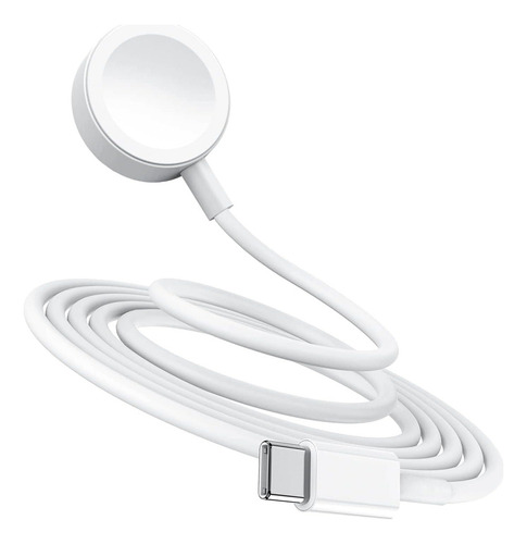 Cargador Para Apple Watch Magnético Cable Usb C Carga Iwatch Color Blanco