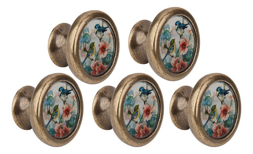 S 5pcs Diy Vintage Floral Brozne Perilla De Puerta Antigua S