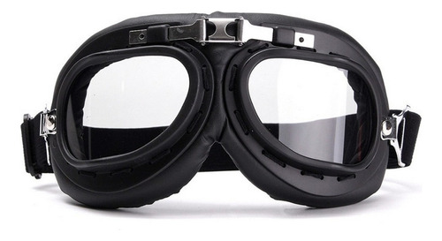 Óculos Aviador Moto Retrô Vintage Capacete Aberto Hd Custom Cor da armação Preto Cor da lente Transparente
