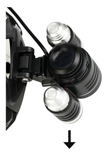 Linterna Led Minero Vincha Bateria Recar 6000lm 307b - Negra Linterna Negro Luz Blanco