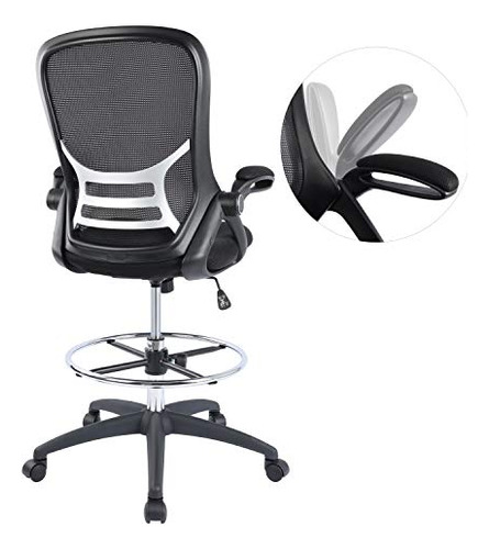 High-back Mesh Ergonomic Drafting Chair Tall Office Cha...