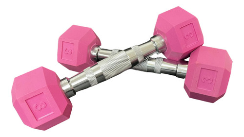 Par De Mancuernas Hexagonales Fitness Para Ejercicio 3 Lb