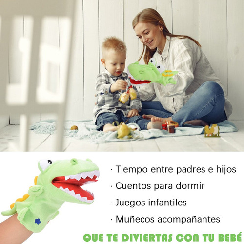 Sc Cocodrilo Marioneta De Mano Con Boca Móvil Suave Peluche