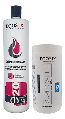 Ecosix Ox 20 Volumes E Super White Pó Descolorante Com Plex