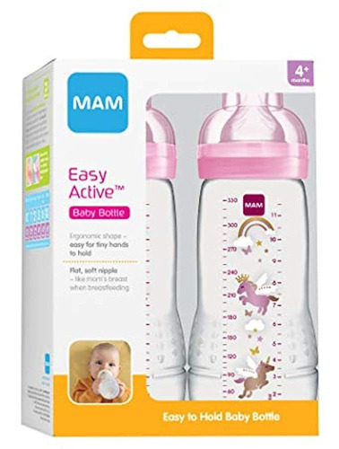Biberon Activo Facil Mam 11 Oz (2 Unidades), Biberones De Fl