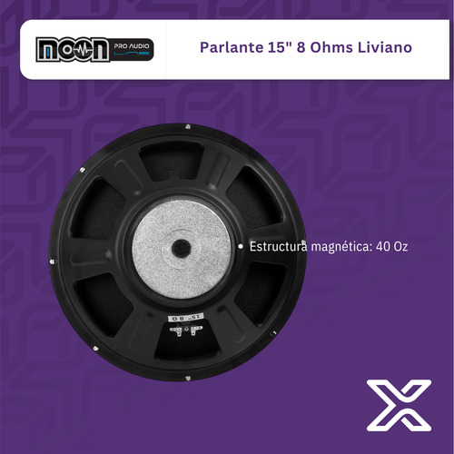 Parlante Woofer 15 Pulgadas 300 Watts Moon Pm2154pl-8 Negro