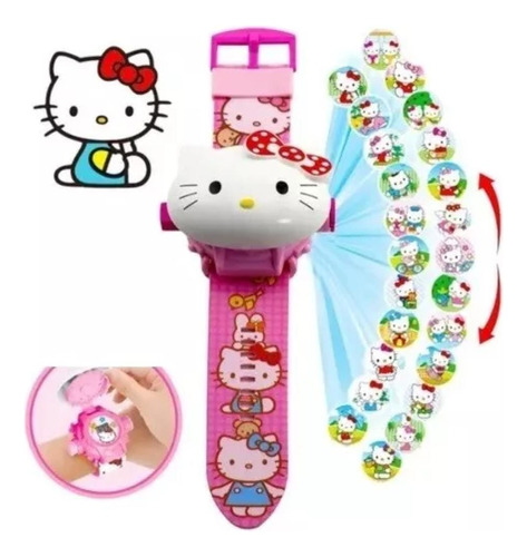 Reloj Pulsera Hello Kitty Proyector Infantil 24 Imágenes 