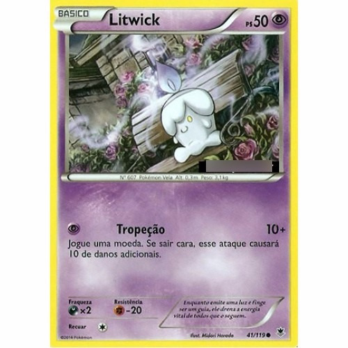 Litwick - Pokémon Psíquico Comum 41/119 - Pokemon Card Game