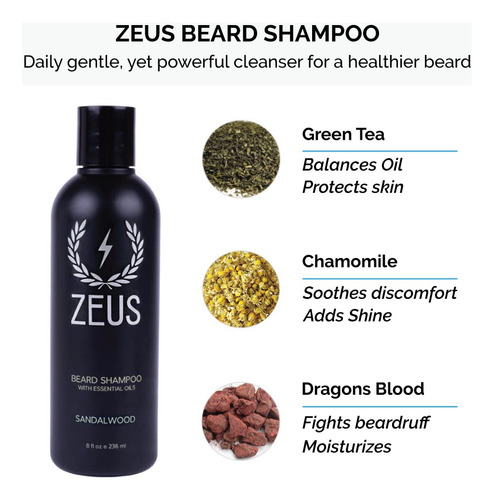 Zeus Kit De Lavado De Barba Con Bolsa De Aseo De Viaje, Cham