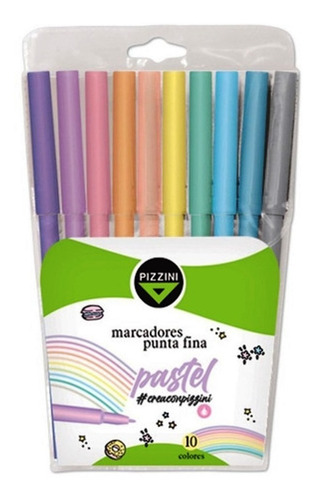 Kit Marcadores  X 10 Colores Pastel Pizzini Mio Escolar Byp
