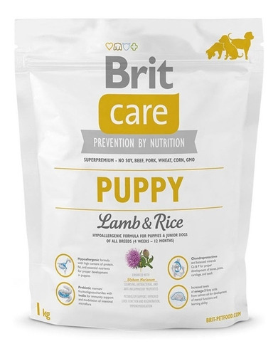 Imagen 1 de 1 de Alimento Brit Brit Care Prevention by Nutrition para perro cachorro todos los tamaños sabor cordero y arroz en bolsa de 1kg