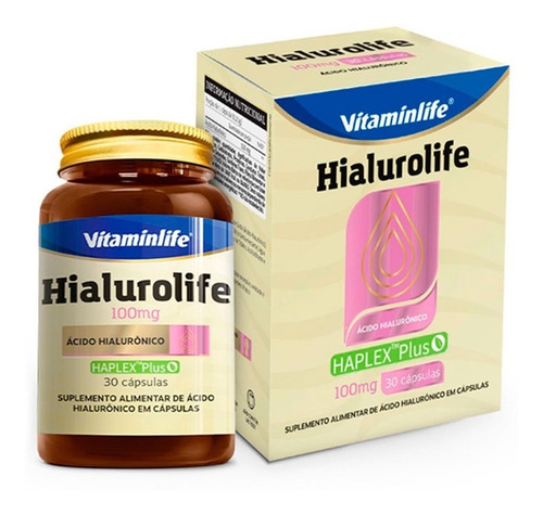 Hialurolife 100mg 30 Caps - Vitamin Life - Acido Hialuronico Sabor Neutro