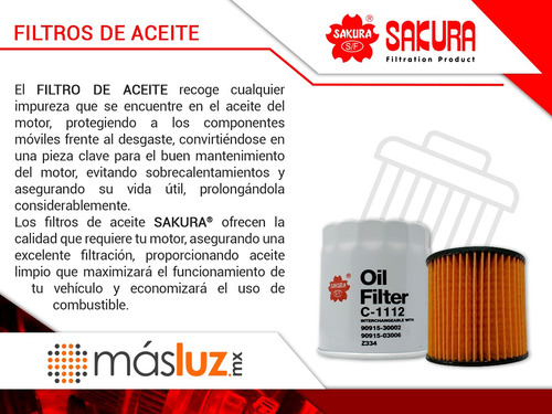 1) Filtro Aceite Dodge Challenger 3.6l V6 14/20 Sakura