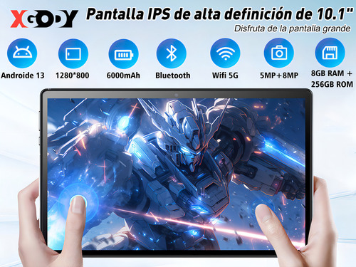 Tablet Xgody N06 PRO 10.1'' Android 13 8GB RAM 256GB Dual SIM WiFi 2.4G/5G Bluetooth 5.0