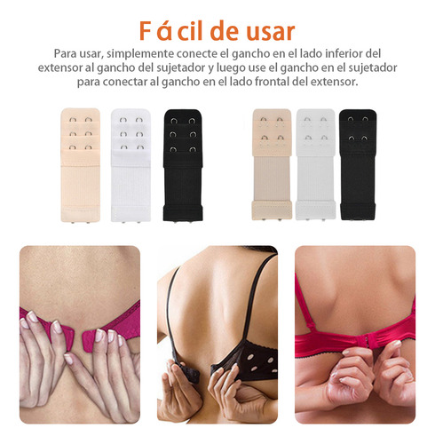 Set15 Extensiones De Brasier Dama Bra 3 Ganchos Ajustable F