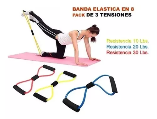 Bandas elasticas en 8 fitness 