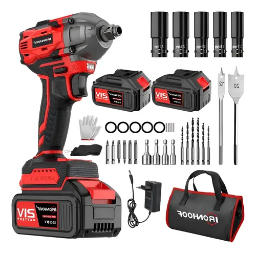 Chave de Impacto Potente 2 Baterias 21V Brushless com LED Vermelho 127/220V