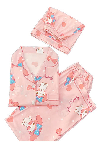 Pijama My Melody Cinnamoroll Kuromi Conjunto 3 Piezas Kawaii