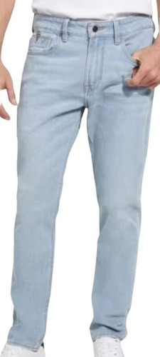 Jeans Slim Tapered Guess Azul Claro
