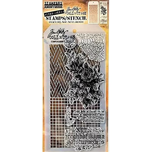 Juego De Sellos Y Plantilla De Tim Holtz Basketweave Ch...