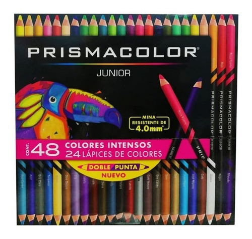 24pzas Colores Prismacolor Junior Doble Punta 48 Colores /v